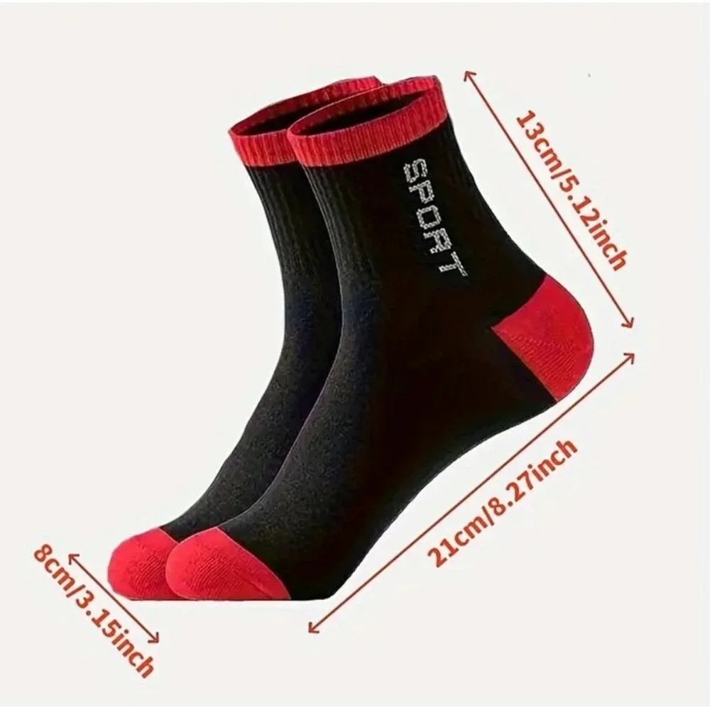 Unisex Athletic Mid Crew Socks Gray LARGE Moisture Wicking Workout Gym 5‎ Pairs